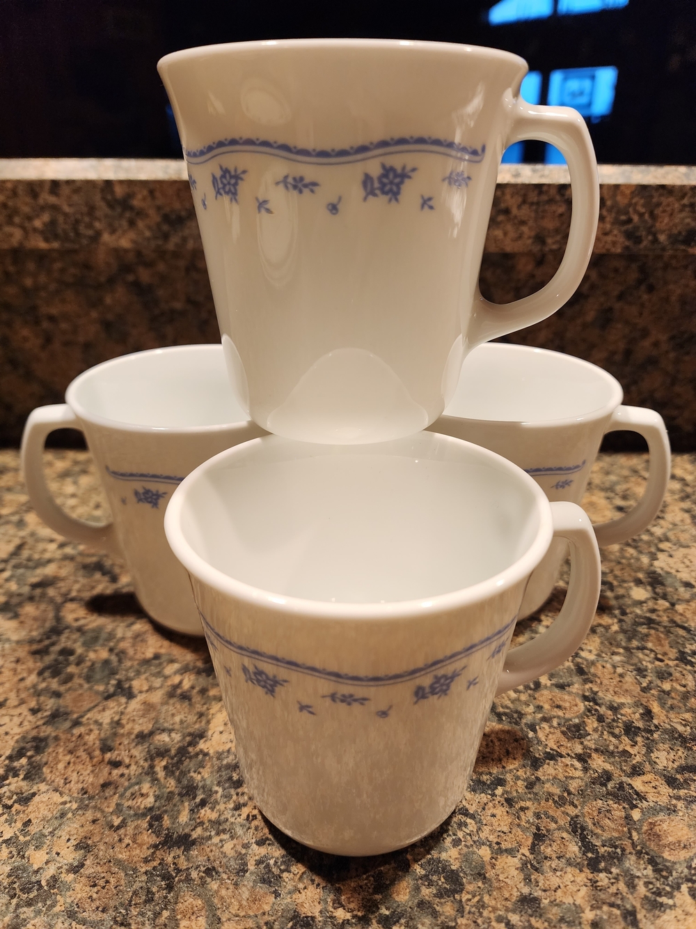 Corning Corelle Mugs Morning Blue- Set of 4
